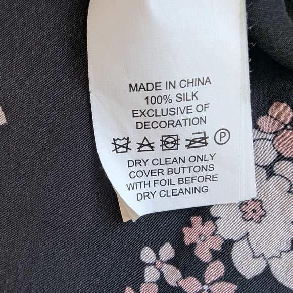 Kate Spade Silk Black Floral Dress with Sheer Floral Sleeves - Picture 11 of 12